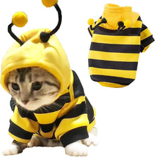 Funny Dog Hoodies Sweatshirt Holiday Cat Sweater Warm Dog Clothes for Small Dog Yellow Cat Outfit Puppy Hooded Coat Pet Bee Costume for Halloween Christmas (Yellow, X-Large)