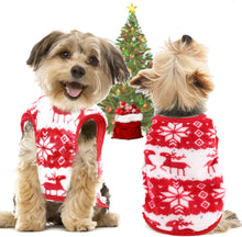 Small Dog Pet Cat Christmas Costume Sweater, Pet Supplies Costume Xmas Clothes Dog Jumpers Snowflake Elk Pattern Christmas Outfits for Dogs Puppy Kitten Cats (Large, Red Snowflake)