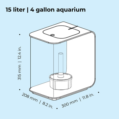 Flow 15 Aquarium with Standard Light - 4 Gallon, White, Acrylic