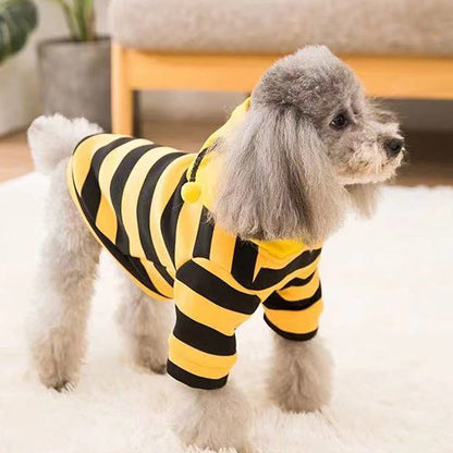 Funny Dog Hoodies Sweatshirt Holiday Cat Sweater Warm Dog Clothes for Small Dog Yellow Cat Outfit Puppy Hooded Coat Pet Bee Costume for Halloween Christmas (Yellow, X-Large)