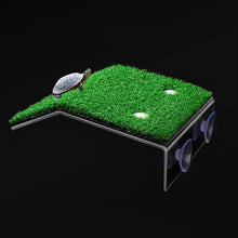 Lawn Turtle Basking Platform Turtle Resting Basking Platform, Simulation Grass Turtle Ramp for Turtle Tank, for Small Reptile Frog Terrapin (Medium)