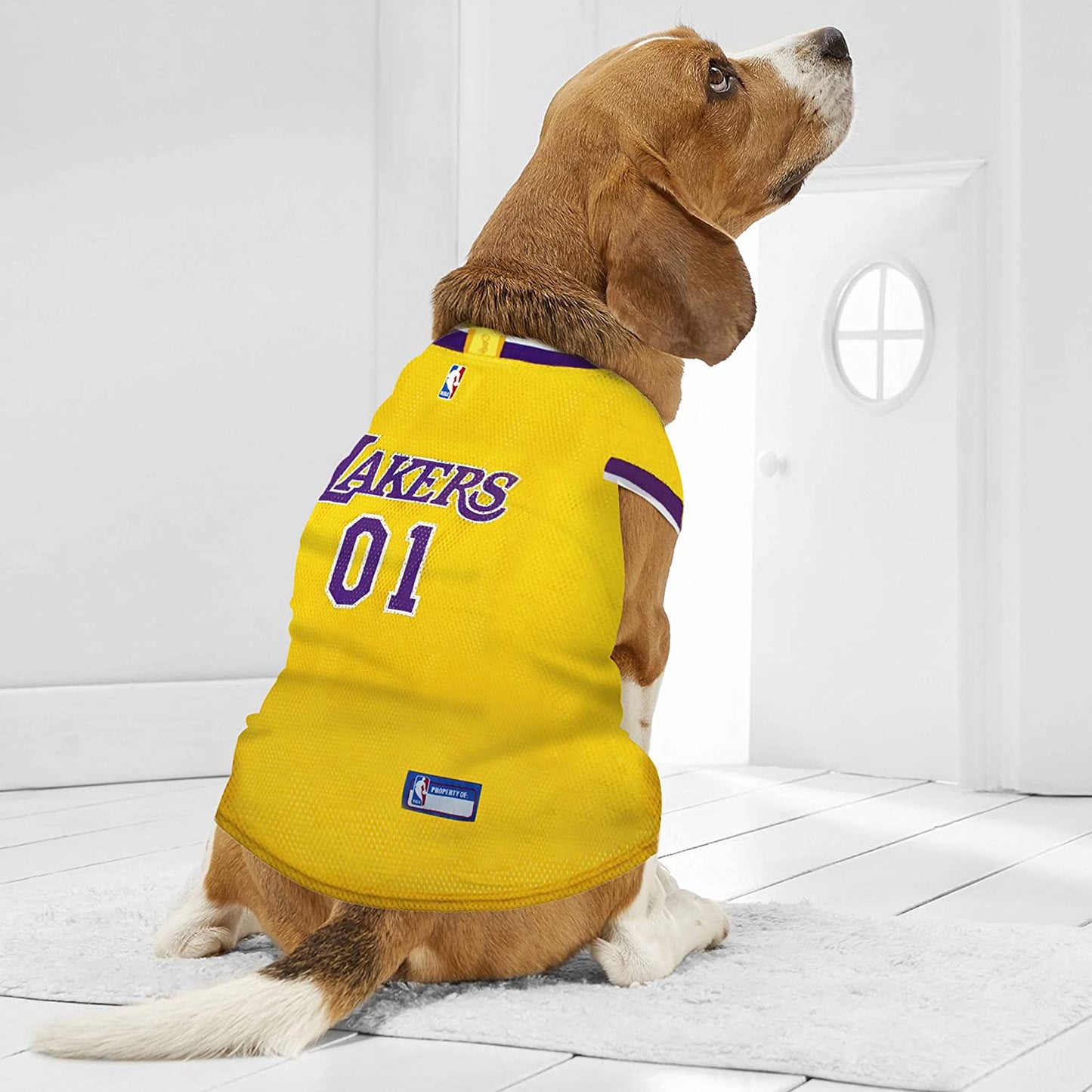 NBA LOS ANGELES LAKERS DOG Jersey, Large - Tank Top Basketball Pet Jersey