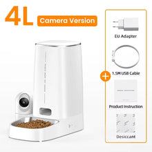 4L Automatic Cat Feeder with Camera Video Cat Food Dispenser WIFI Pet Smart Voice Calling Auto Feeder for Cats Dogs Pet
