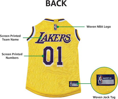 NBA LOS ANGELES LAKERS DOG Jersey, Large - Tank Top Basketball Pet Jersey