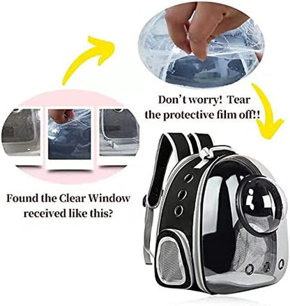 Pet Clear Cat Backpack Carrier Bubble Breathable Foldable Pet Rucksack Carrier for Puppy Dog Cat Lightweight Cat Backpack Designed for Travel, Hiking, Walking & Outdoor Use